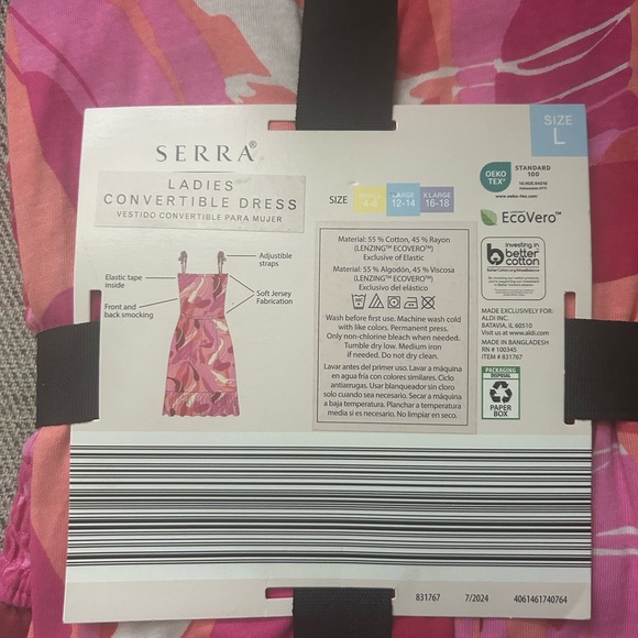 Serra ladies Convertible Dress Pink White Large New with Tags Gift Travel gift - Picture 5 of 6